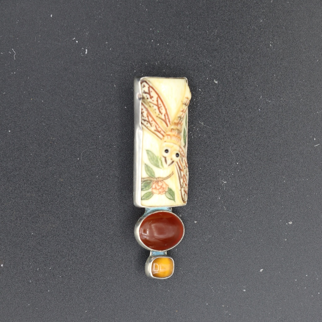 Vintage Amy Kahn Russell Pin/Pendant Akr Silver